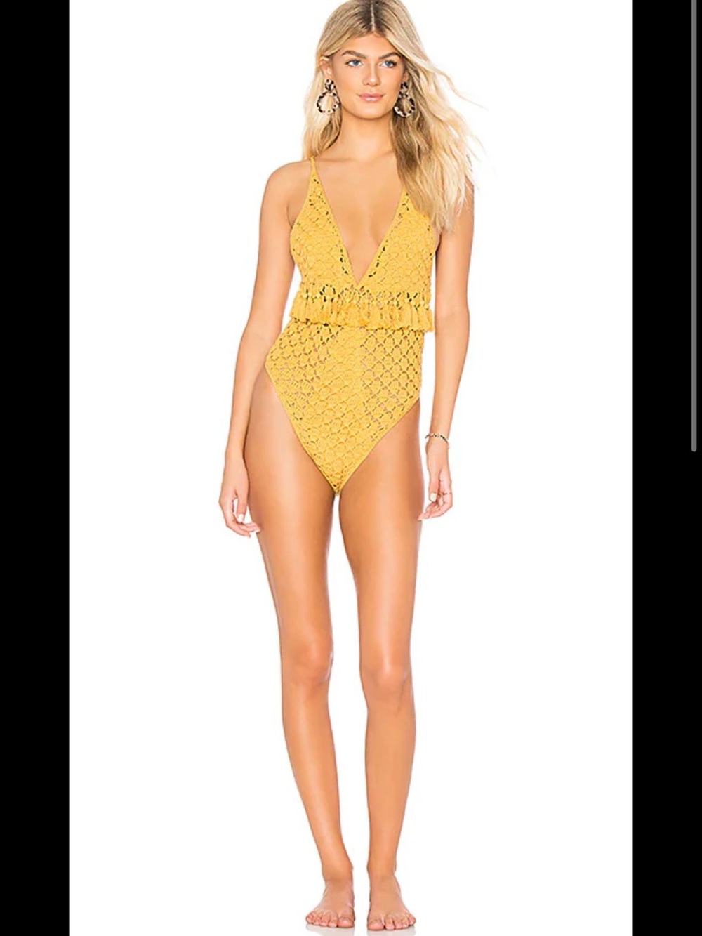 Revolve Somedays Lovin Mystify Crochet One-Piece in Saffron - Picture 2 of 13